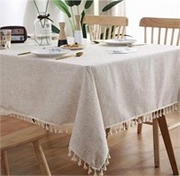 meioro Tablecloth Rectangle Linen Fabric Table