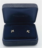 Tiffany & Co 18K Yellow Gold X Earrings