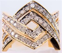 Jewelry 10kt Yellow Gold Diamond Cocktail Ring