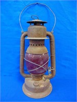 Beacon Hurricane Lantern With Red Glass