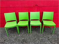 Stacking Green Resin Chairs