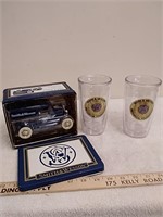 Collectible Smith & Wesson diecast and cups