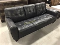 Navy 100% Leather Couch / Sofa - $1400