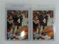 Two 1991 Brett Favre Rookie Cards in Protectors