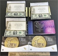 Uncirculated $2 Bills & Commemorative US Coin Sets