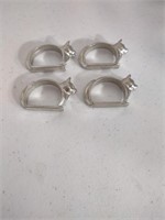 Set of 4 shiny seagull pewter cat napkin rings