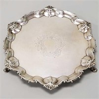 Hallmarked George V sterling silver tri-footed