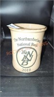 Northumberland national bank dated ceramic crock