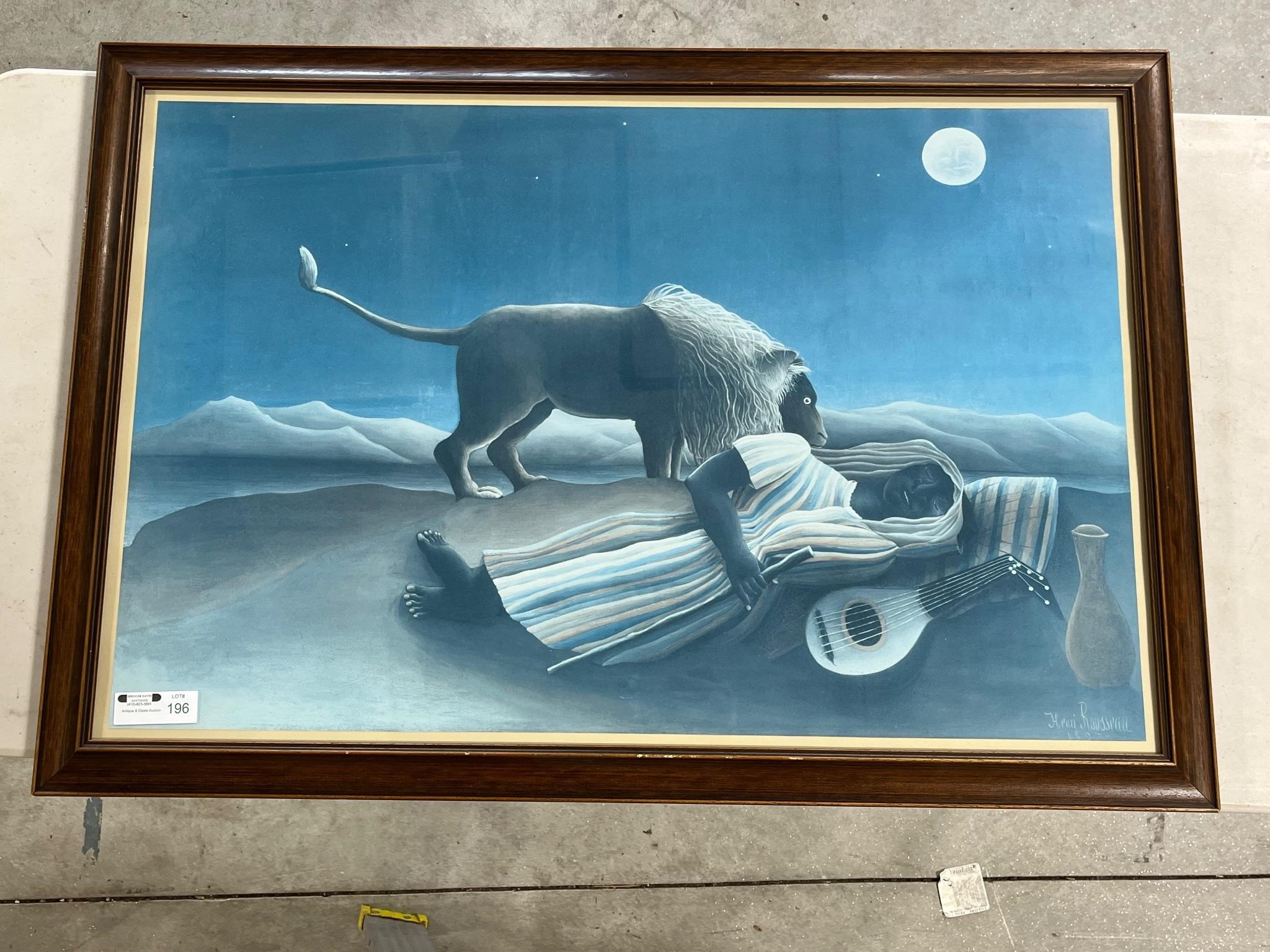 Framed Print of Lion & Human