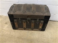 Vtg. Dome Top Steamer Trunk