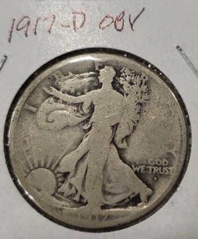 1917-D OBV Walking Liberty Half Dollar