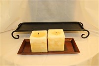 Wrought rack w/ rectangular candle tray