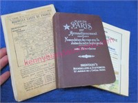 vintage paris book & 2 paris maps