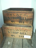 2 wooden Gelatin Strip Gel boxes