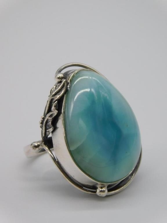LARIMAR STERLING SILVER RING SIZE 6