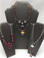 Fashion Necklace Lot Heart Art Glass Pendant & Moe