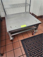 SS ROLLING GRILL STAND 27" X 28" X 17" TALL