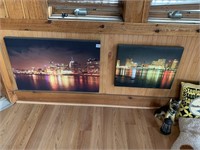TWO PITTSBURGH AT NIGHT ON CANVAS BY DANIEL