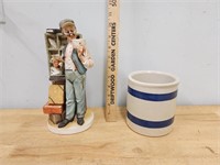 Vintage Mailman Figurine and Roosevelt Co Pot
