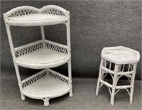 Two Small Pieces of Wicker Furniture