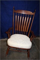 Wooden Rocking Chair w Cushion Seat
