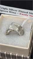 Triple silver plated size 7 spoon ring