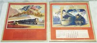 Lot of 5 Railroad Calendars ALL ARE INCOMPLETE
