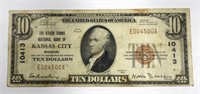 1929 $10 NATIONAL CURRENCY KANSAS CITY