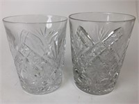Vintage Cut Crystal Flower Bar Glasses