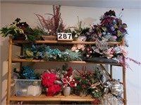 Top 3 Shelves of Artificial Flower Arrangements