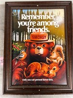 Smokey the Bear reproduction framed print