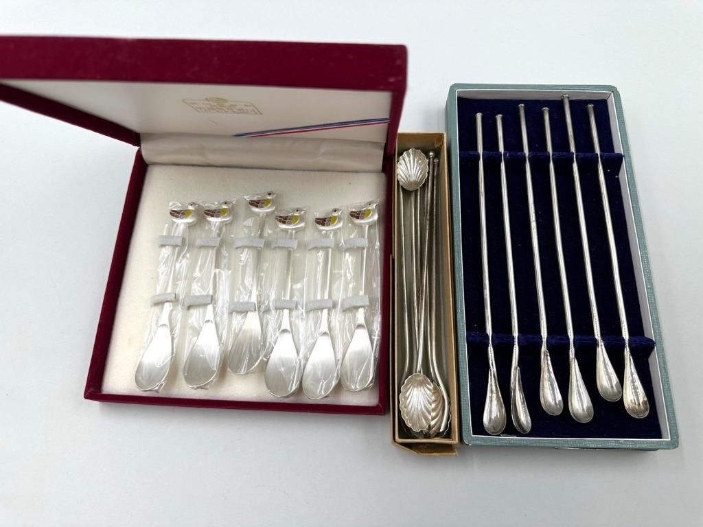 Three Sets of Sterling Silver Tea/Cocktail Spoons