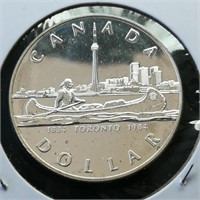 1984 Canada $1 Silver Coin Toronto .82 oz.