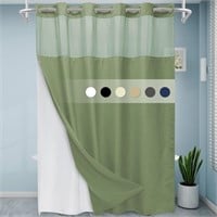 Sage Green Long Hotel Shower Curtain