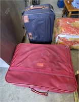 Blue and Red Rolling Luggage