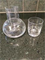 Etched Glass Nightstand Water Carafe