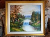 "Wilderness Falls" Framed Painting