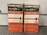 4 SAMSONITE METAL FOLDING CHAIRS IN ORIGINAL BOX
