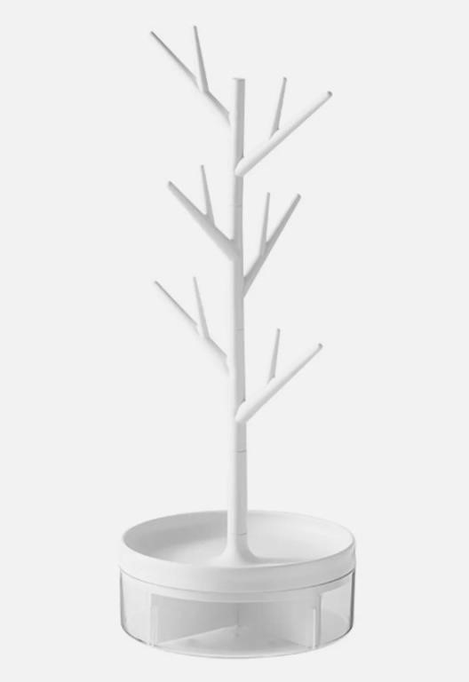 Branch Jewelry Rack With Rotatable Base White