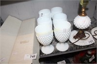 MILK GLASS HOBNAIL CUPS