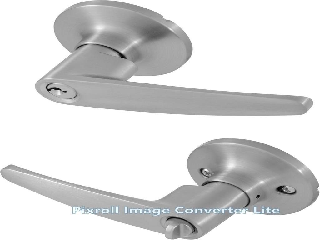 Honeywell Door Handle with Keys  Reversible  Satin