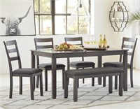 Ashley D383-325  Brisbon Table & 4 + bench