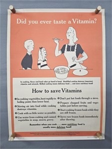 Authentic 1942 Vitamin War Poster