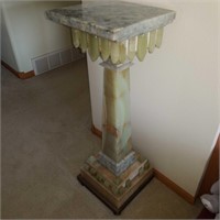 Marble & Onyx  plant stand 31" tall early 1900