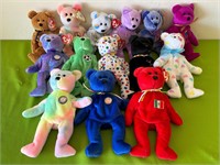 Ty Beanie Babies, Birthday Bear, Kissme, Cheery +