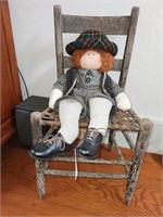 Doll w/ vintage chair