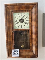 Vintage Jerome & Co clock w/ key 15.5" x 26" x 4"