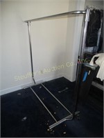 Clothes rack only on casters, 5'w x 63"h