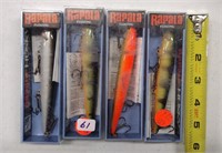 4 Rapala Fishing Lures H-13-new in pkgs.