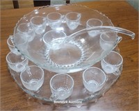 Beautiful punch bowl set with under tray and